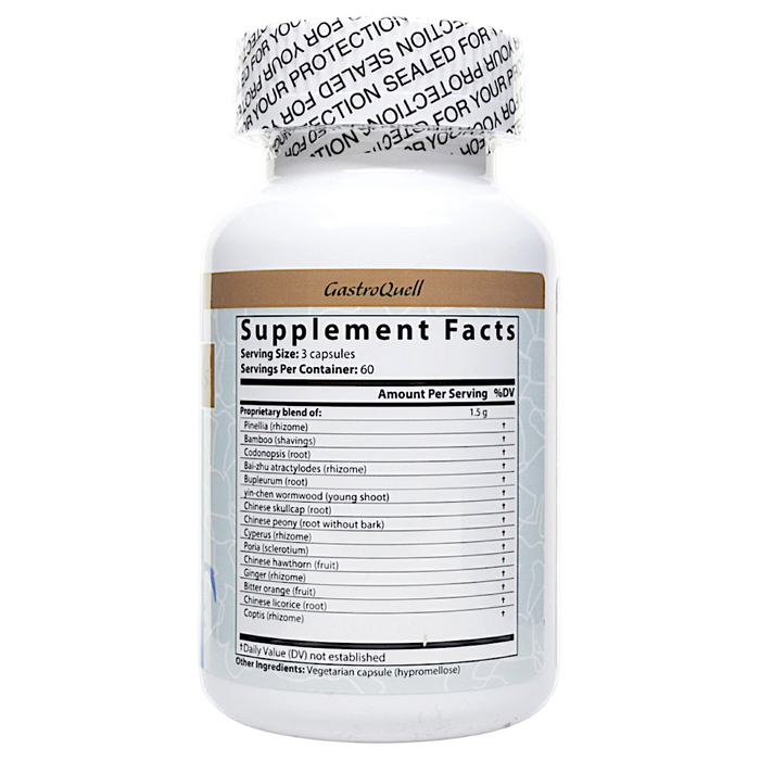 Blue Poppy GastroQuell 180 capsules supplement facts label