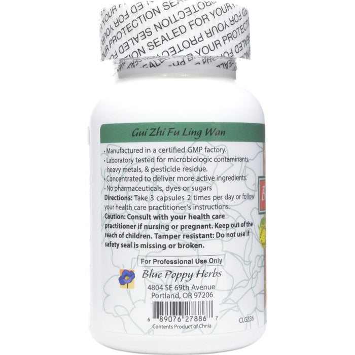 Blue Poppy Gui Zhi Fu Ling Wan 120 capsules directions label