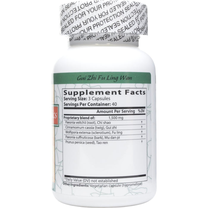 Blue Poppy Gui Zhi Fu Ling Wan 120 capsules supplement facts label