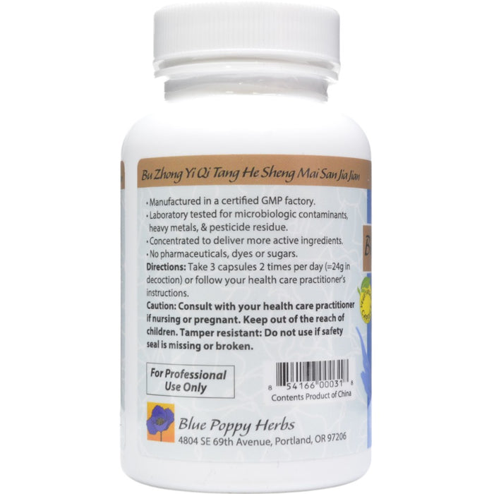 Blue Poppy Immortal Qi 60 capsules directions label