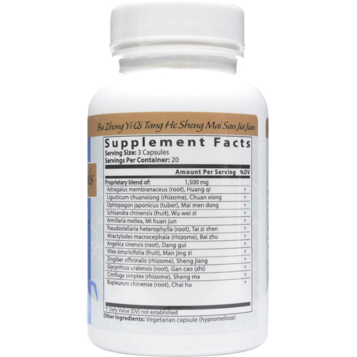 Blue Poppy Immortal Qi 60 capsules supplement facts label