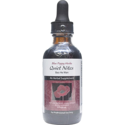 Blue Poppy Quiet Nites, 2 fl oz, front of dropper bottle