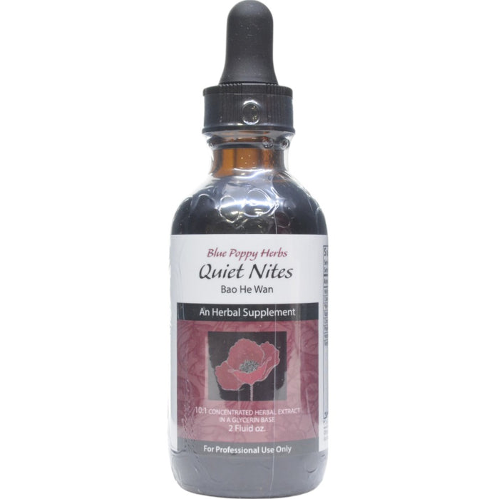 Blue Poppy Quiet Nites, 2 fl oz, front of dropper bottle