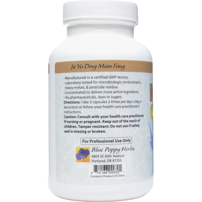 Blue Poppy Resolve and Stabilize 180 capsules directions label