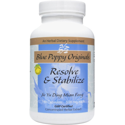 Blue Poppy Resolve and Stabilize, 180 capsules, front of bottle