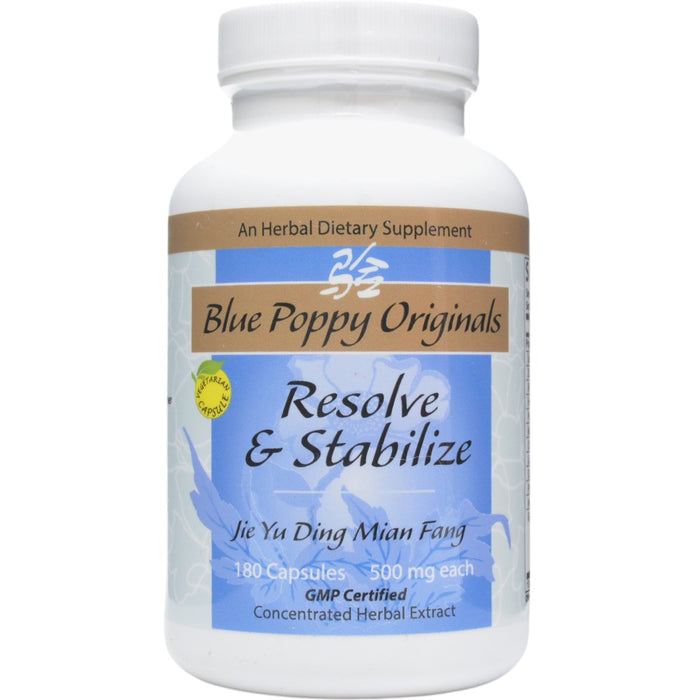 Blue Poppy Resolve and Stabilize, 180 capsules, front of bottle