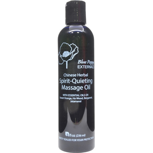 Blue Poppy Spirit Quieting Massage Oil, 8 fl oz, front of bottle