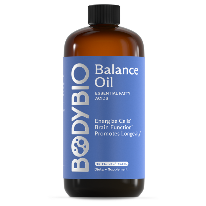 BodyBio Balance Oil, 16 fl oz, front of bottle