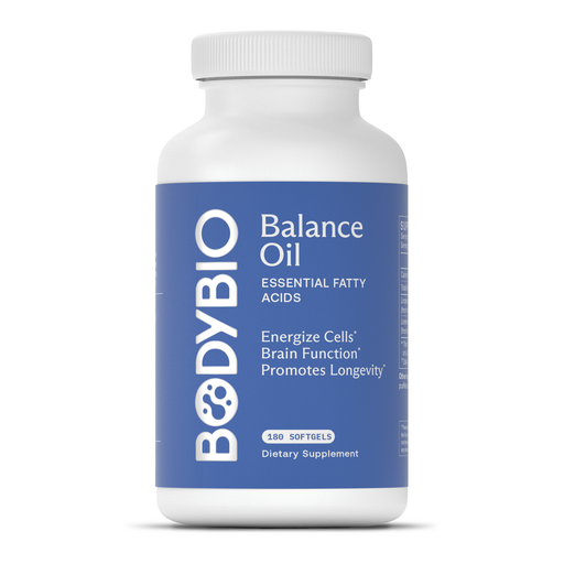 BodyBio Balance Oil, 180 softgels, front of bottle