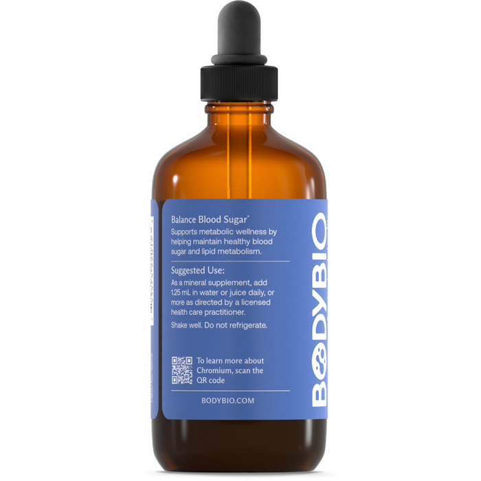 BodyBio Chromium Liquid 2 fl oz suggested use label