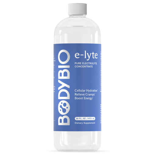 BodyBio E-Lyte Pure Electrolytes, 16 fl oz, front of bottle