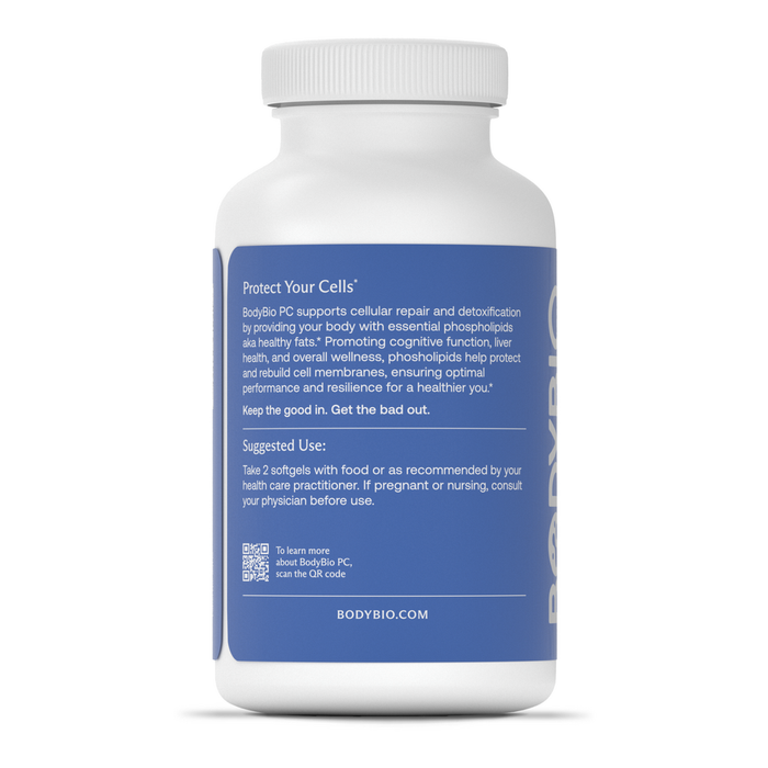 BodyBio PC 100 softgels suggested use label