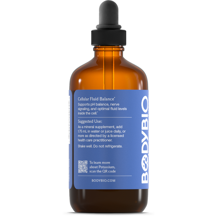BodyBio Potassium Liquid 2 fl oz suggested use label