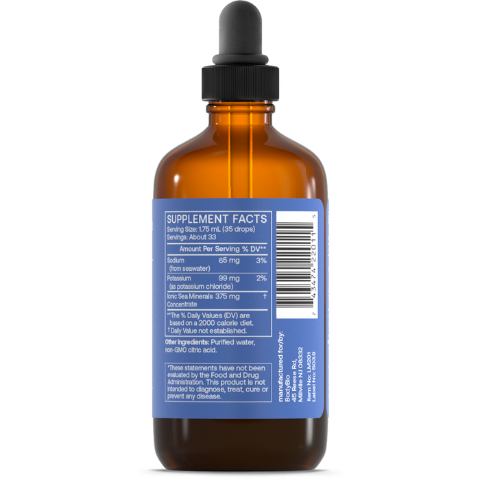 BodyBio Potassium Liquid 2 fl oz supplement facts label