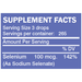 BodyBio Selenium Liquid 2 fl oz supplement facts label