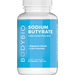 BodyBio Sodium Butyrate 600 mg, 60 capsules, front of bottle