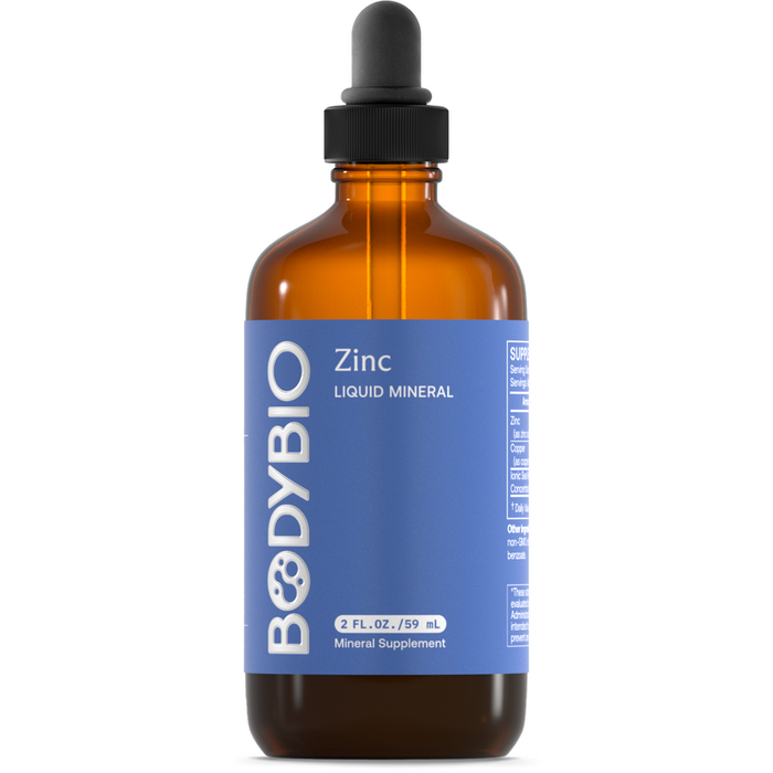 BodyBio Zinc Liquid, 2 fl oz, front of bottle