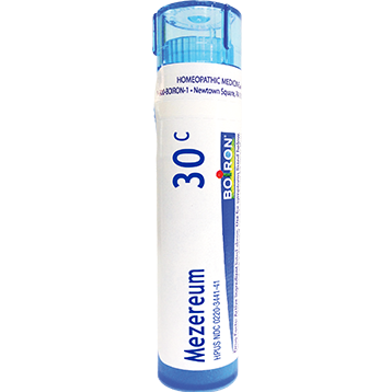 Boiron Mezereum 30C, 80 pellets, front of tube