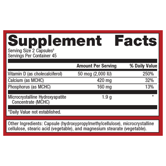 Bone Builder Plus By Metagenics label 