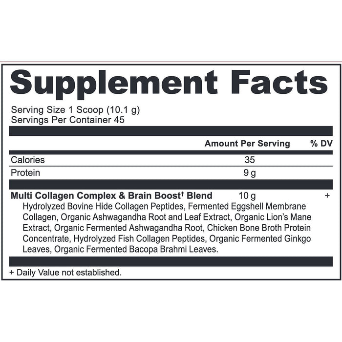 Multi Collagen Protein Brain Boost Powder Vanilla 16 oz by Ancient Nutrition