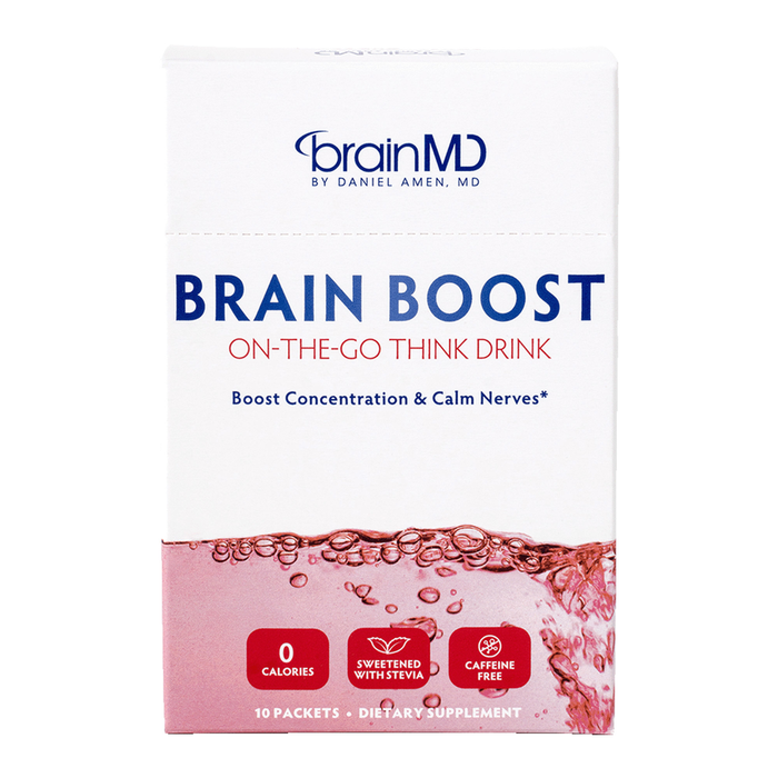 BrainMD Brain Boost On-The-Go, 10 packets, front of box