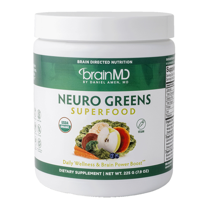 BrainMD Neuro-Greens Superfood, 7.9 oz, front of jar
