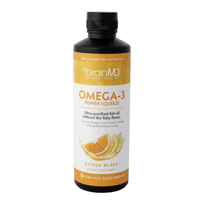 BrainMD Omega-3 Power Squeeze, 15.2 oz, front of bottle