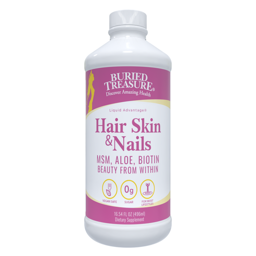 Buried Treasure Hair Skin & Nails, 16.54 fl oz, front of bottle