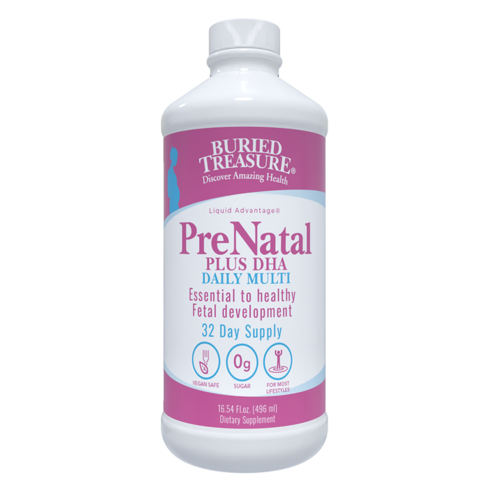 Buried Treasure PreNatal plus DHA Complete, 16.54 fl oz, front of bottle