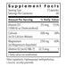 Supplement facts label with vitamins and minerals per serving