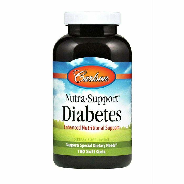Carlson Labs Nutra Support Diabetes, 180 softgels, front of bottle