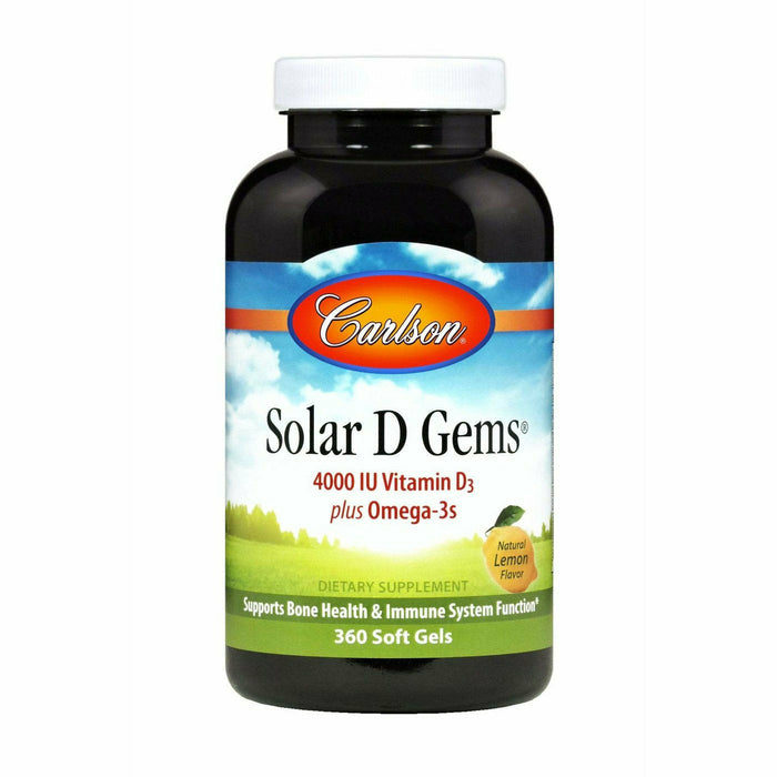 Carlson Labs Solar D Gems 4000 IU, 360 softgels, front of bottle