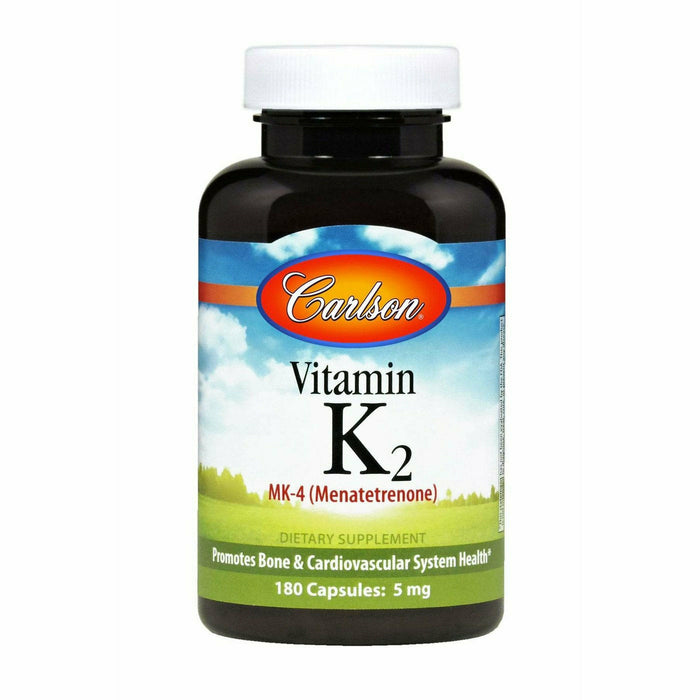 Carlson Labs Vitamin K2 (as MK-4) 5 mg, 180 capsules, front of bottle
