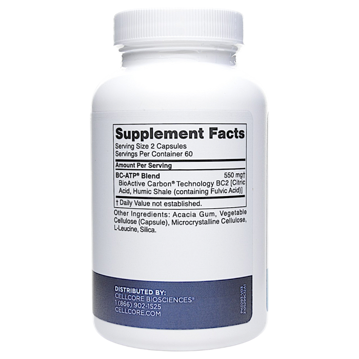 CellCore Biosciences BC-ATP 120 capsules supplement facts label