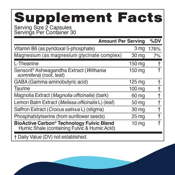 Cellcore Biosciences Stress Regulation Supplement Facts