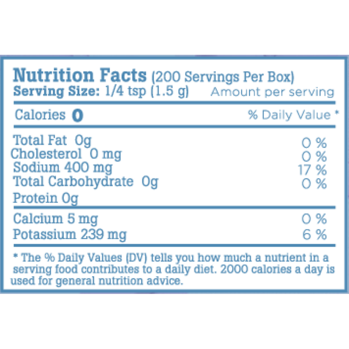 Celtic Sea Salt Pink Potassium Sea Salt 10.6 oz nutrition facts label