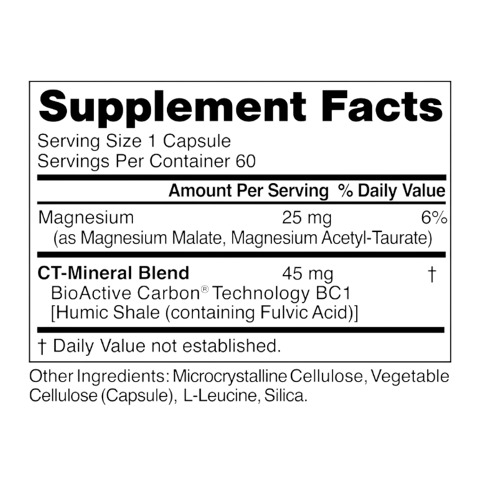 CT-Minerals 60 capsules Supplement Facts Label