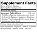 Advanced TUDCA 60 capsules Supplement Facts Label