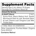 IS-BART 4 oz Supplement Facts Label