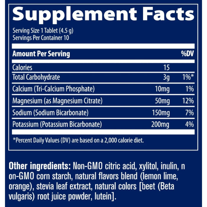 Max Hydration Endurance 8 tubes Supplement Facts Label