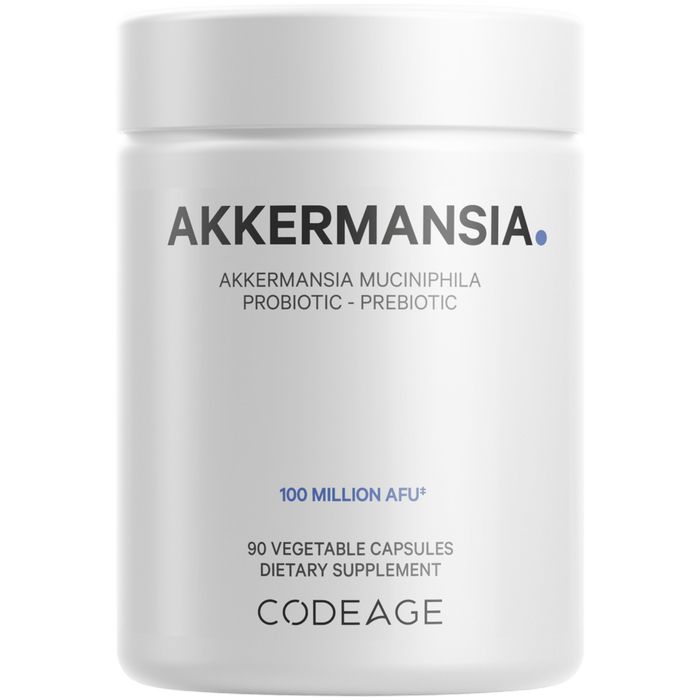 CodeAge Akkermansia 100 million AFU, 90 capsules, front of bottle