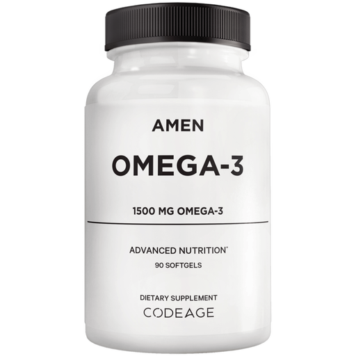 CodeAge Amen Omega-3, 90 softgels, front of bottle