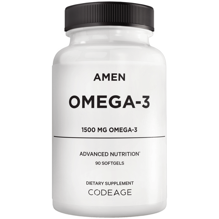 CodeAge Amen Omega-3, 90 softgels, front of bottle