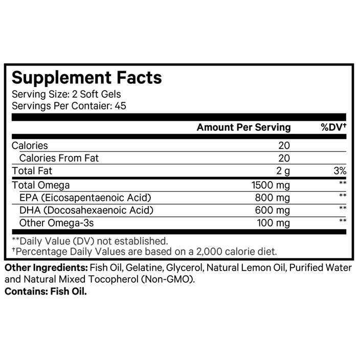 CodeAge Amen Omega-3 90 softgels supplement facts label