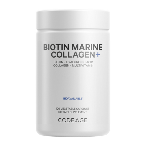 CodeAge Biotin Marine Collagen, 120 capsules, front of bottle