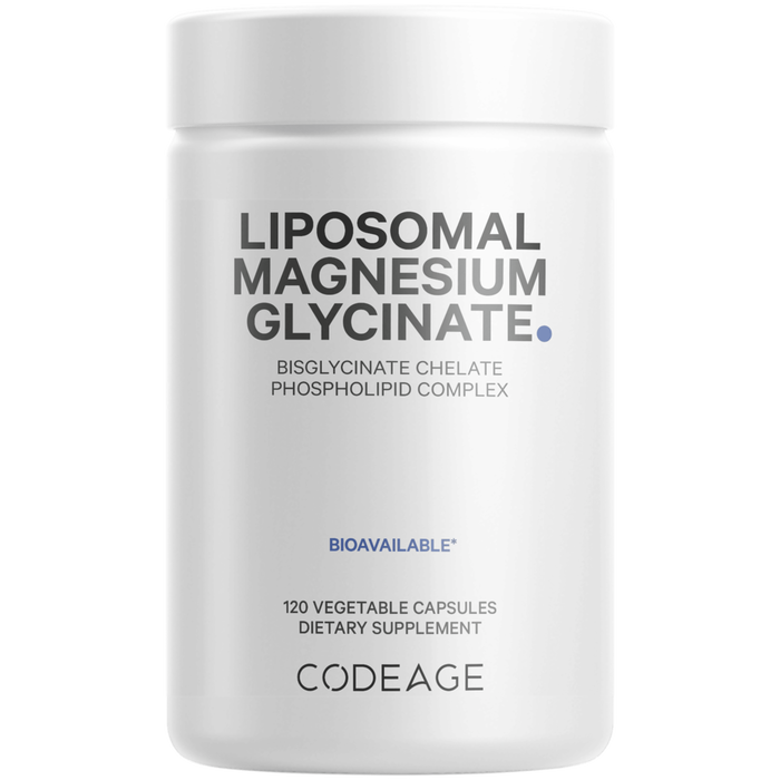 CodeAge Liposomal Magnesium Glycinate, 120 capsules, front of bottle