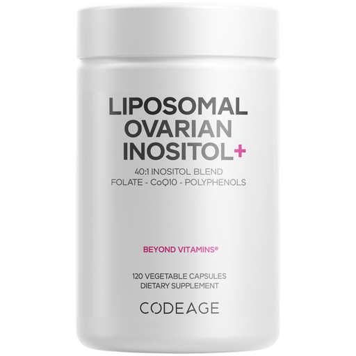 CodeAge Liposomal Ovarian Inositol+, 120 capsules, front of bottle