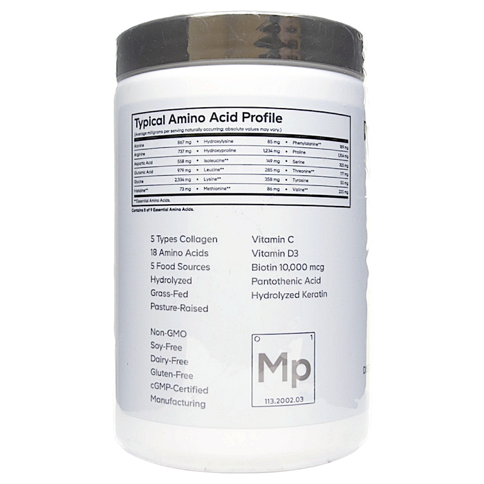 CodeAge Multi Collagen Powder Platinum 11.5 oz label information panel