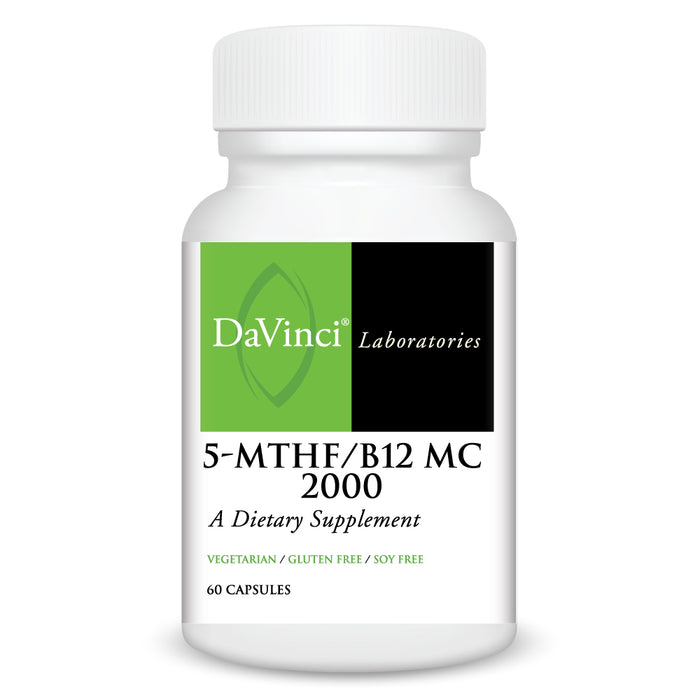 DaVinci Labs 5-MTHF/B12 MC 2000, 60 capsules, front of bottle