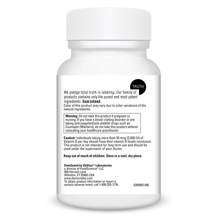 DaVinci Labs A-D-K 10 90 capsules warnings label